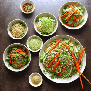 Chinakohl Salat mit Instant Noodles
