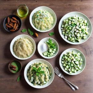Couscous Salat mit Datteln und Feta