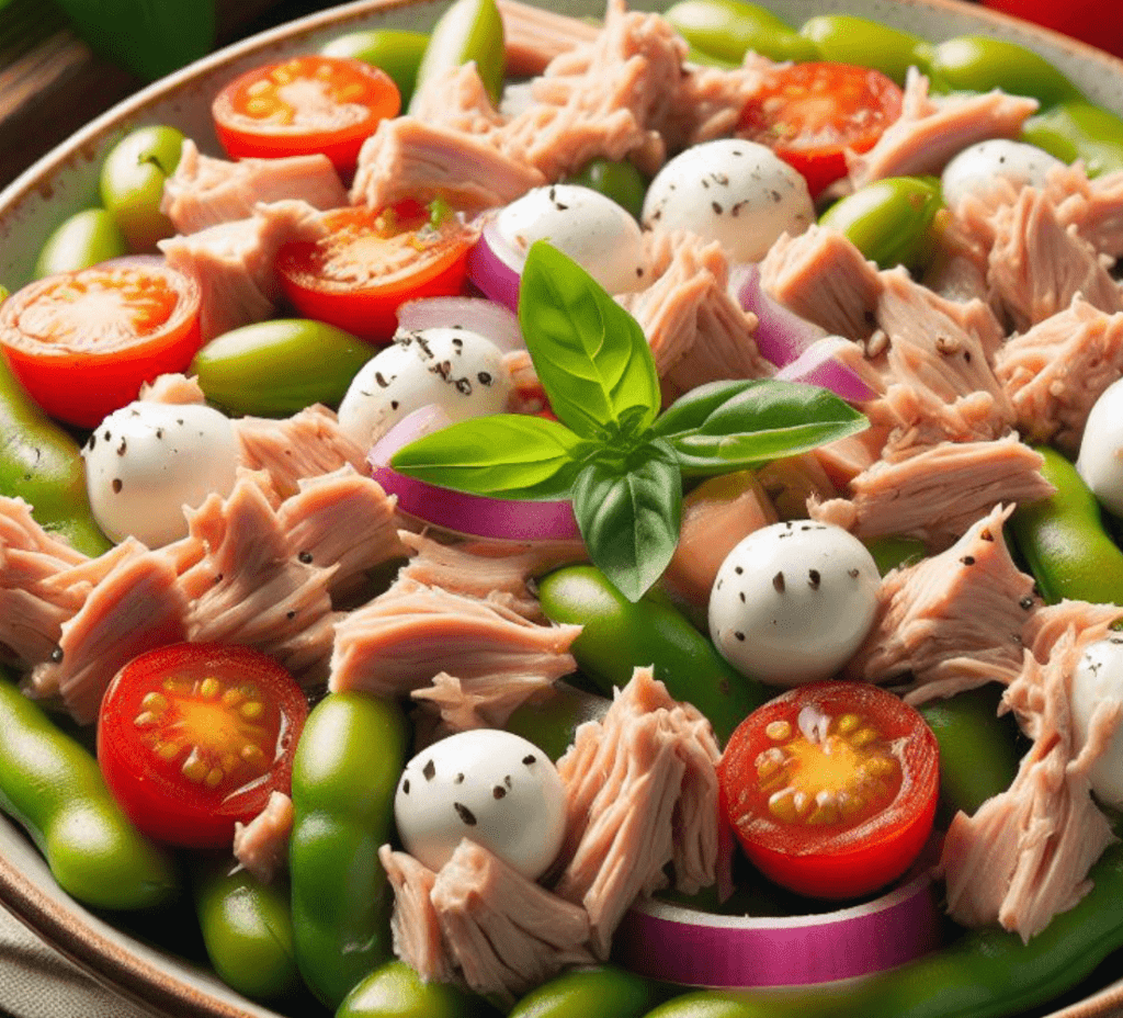 Dicke Bohnen Salat mit Thunfisch