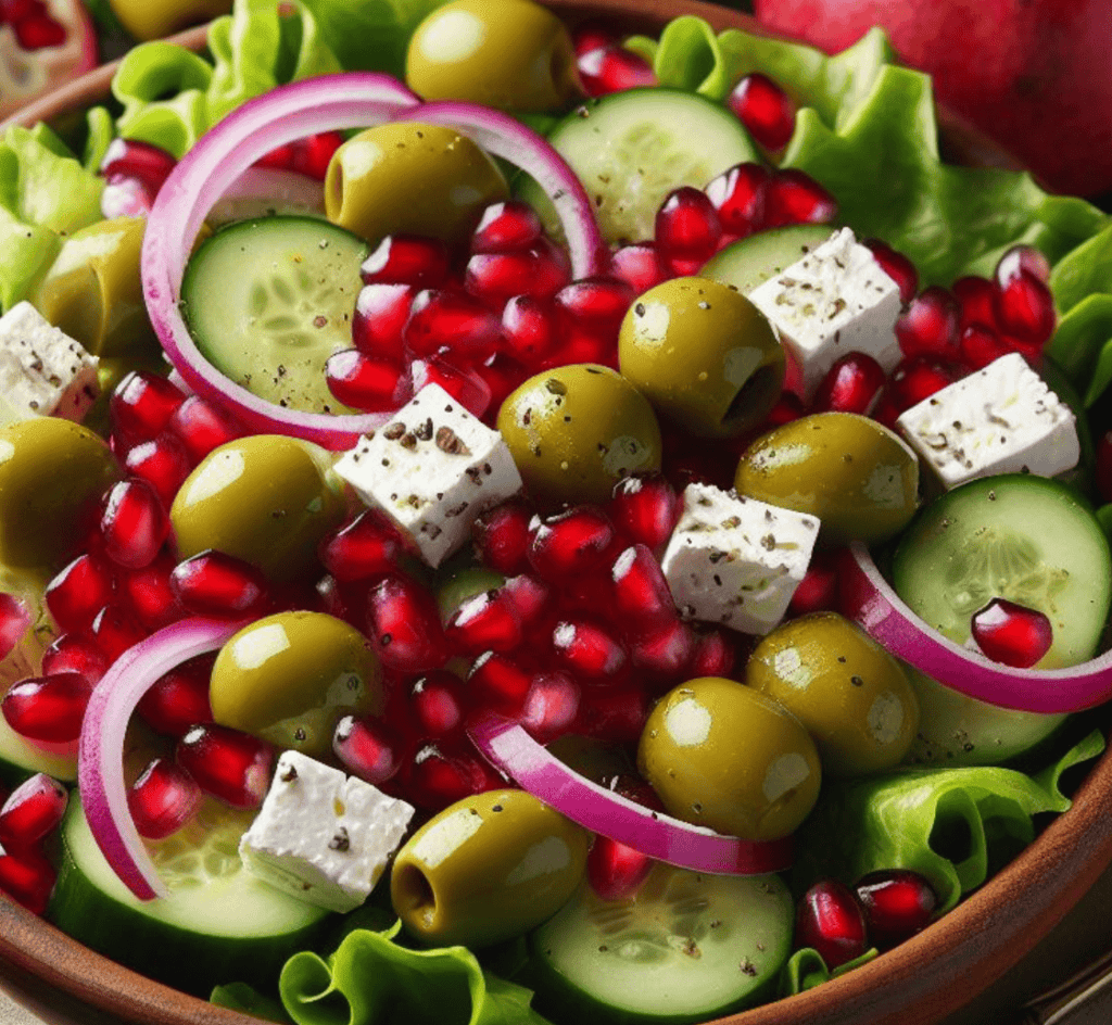 Granatapfel Oliven Salat