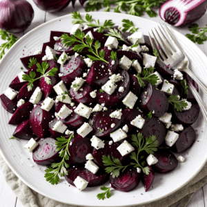 Griechischer Rote Bete Salat mit Knoblauch