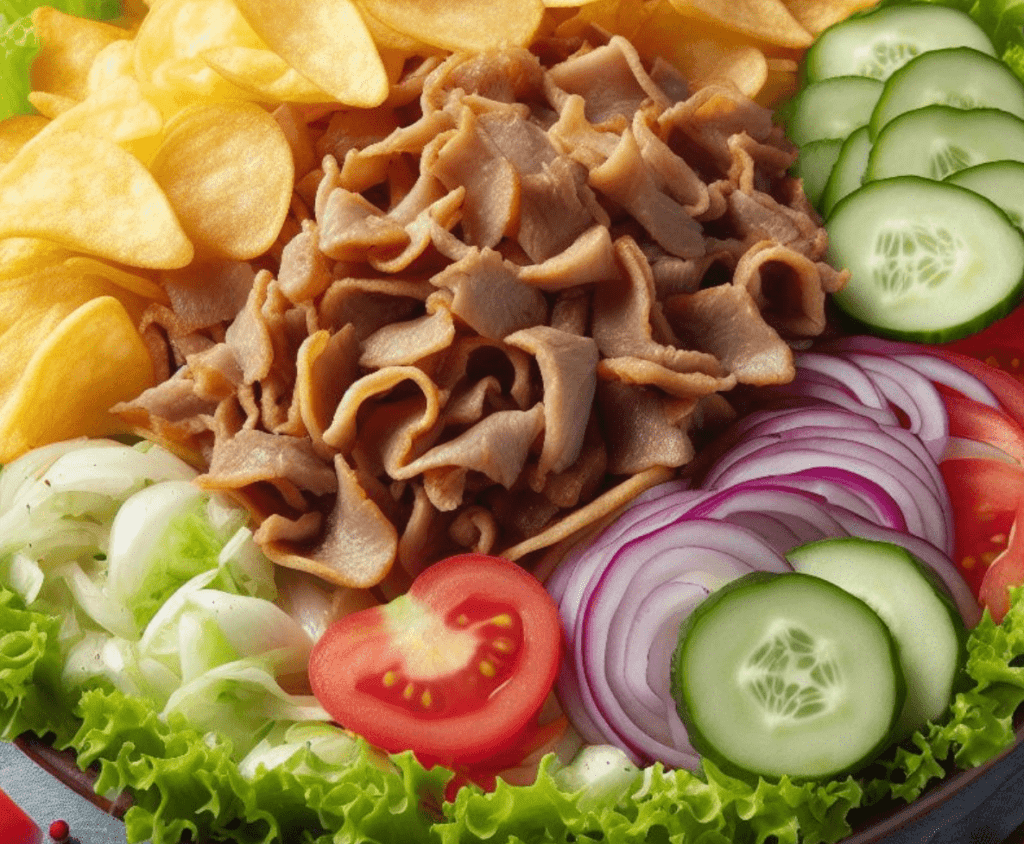 Gyros Salat mit Chips