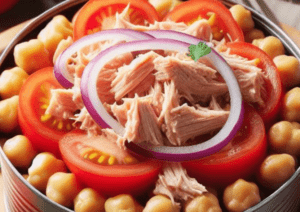 Kichererbsen Thunfisch Salat mit Tomaten