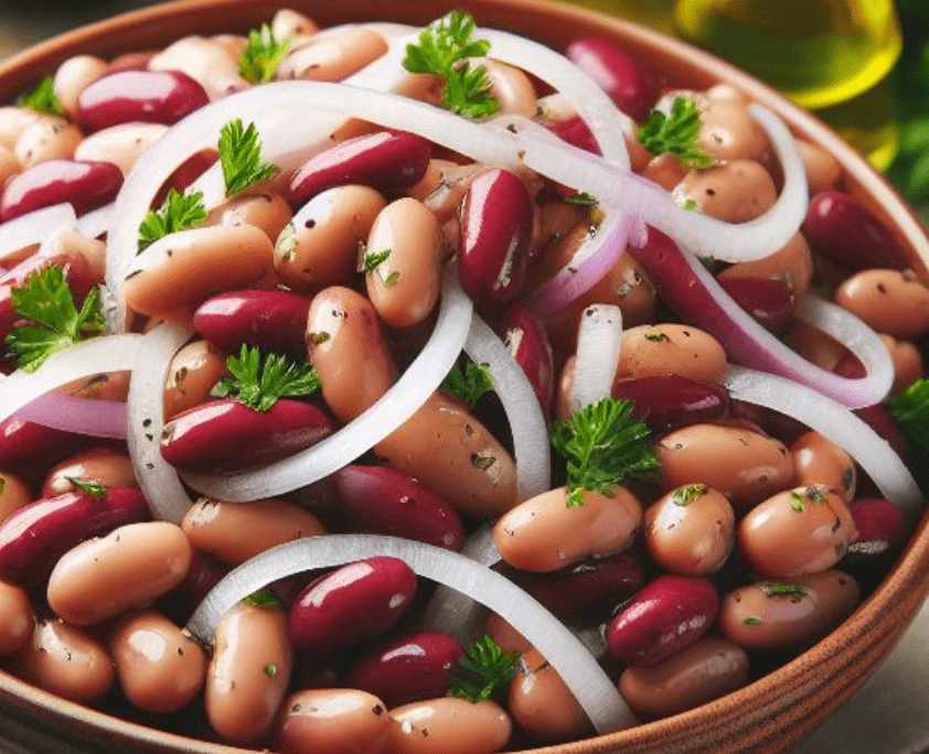 Kidneybohnen Salat mit Zwiebeln