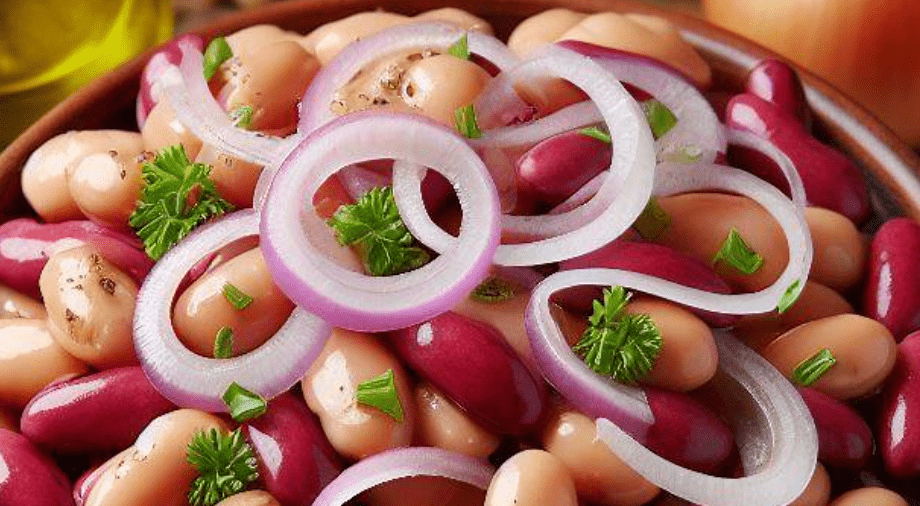 Kidneybohnen Salat mit Zwiebeln