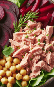 Rote Bete Kichererbsen Thunfisch-Salat