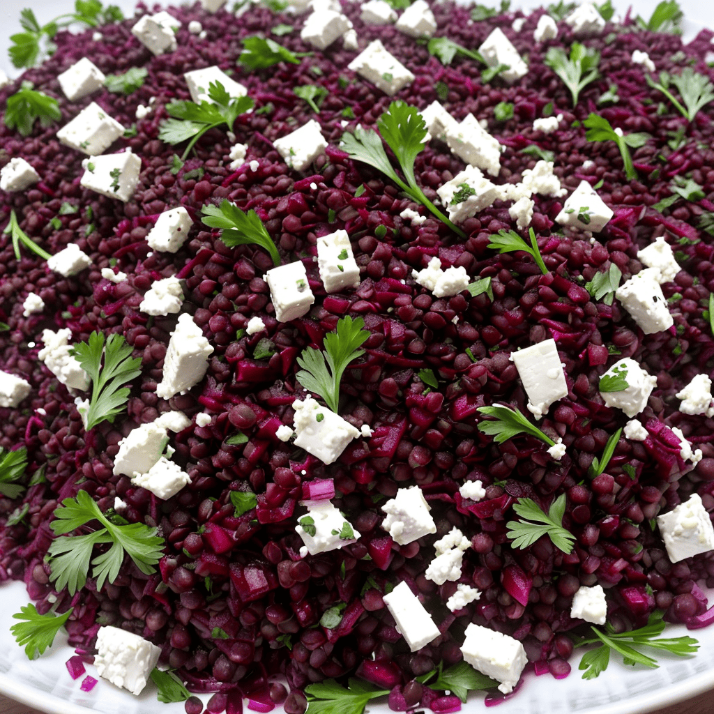 Rote Bete Salat mit Linsen und Feta