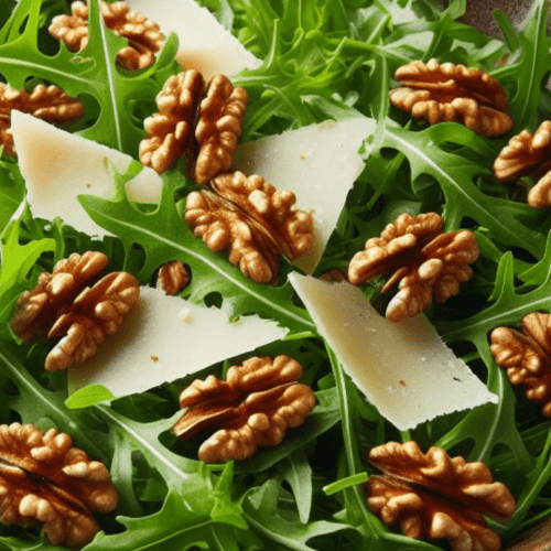 Rucola Salat mit Karamellisierten Walnüssen