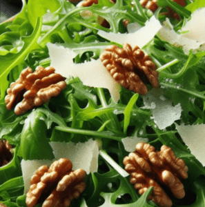 Rucola Salat mit Karamellisierten Walnüssen