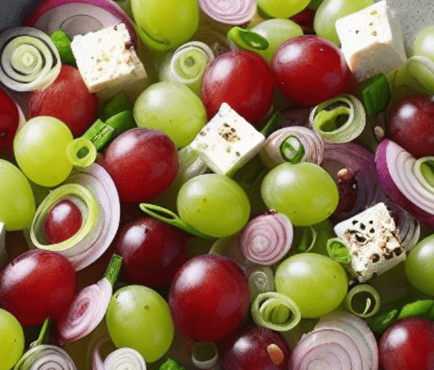 Weintrauben Feta Lauch Salat