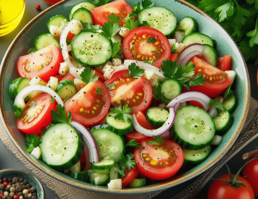 Arabischer Salat Tomate Gurke Petersilie