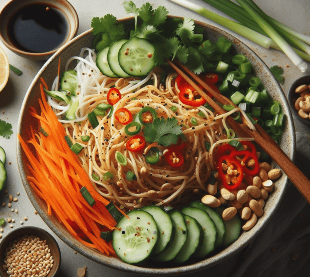 Asiatische Mie Nudeln Salat
