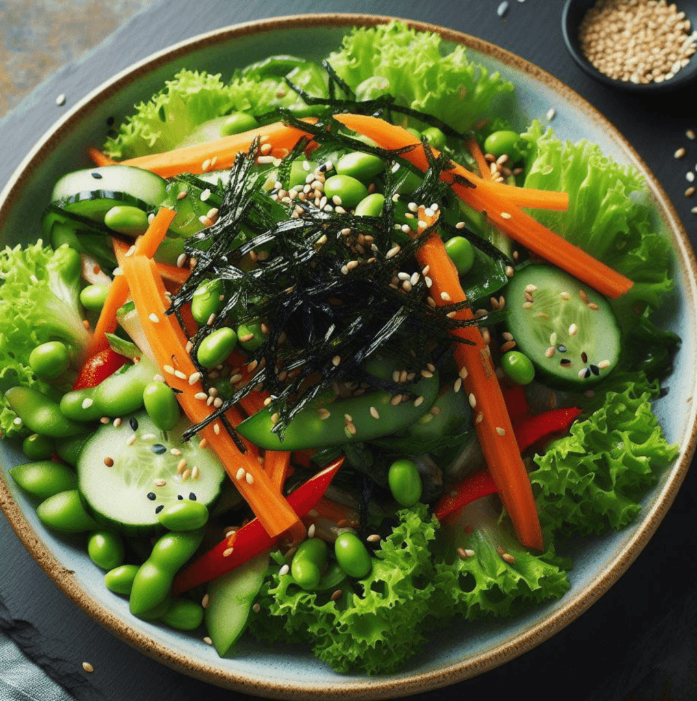 Asiatischer Grüner Salat mit Alge