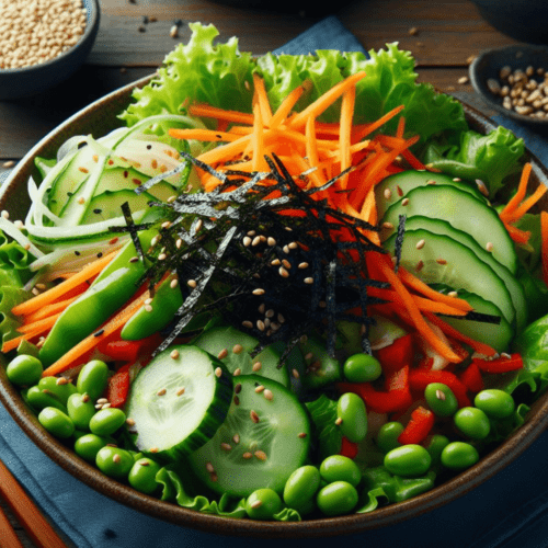 Asiatischer Grüner Salat mit Alge