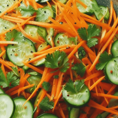 Asiatischer Gurken Möhren Salat