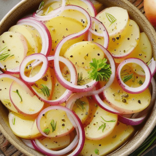 Badischer Kartoffelsalat Essig und Öl