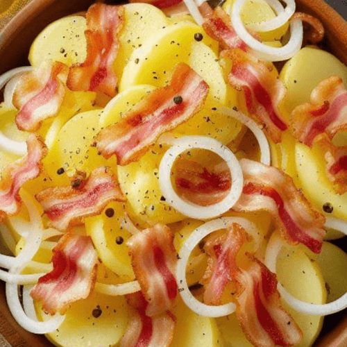 Bayrischer Kartoffelsalat mit Speck und Zwiebeln
