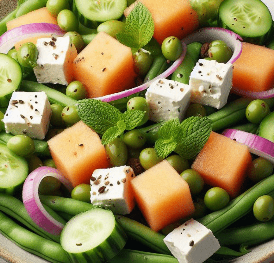 Bohnen Melonen Salat