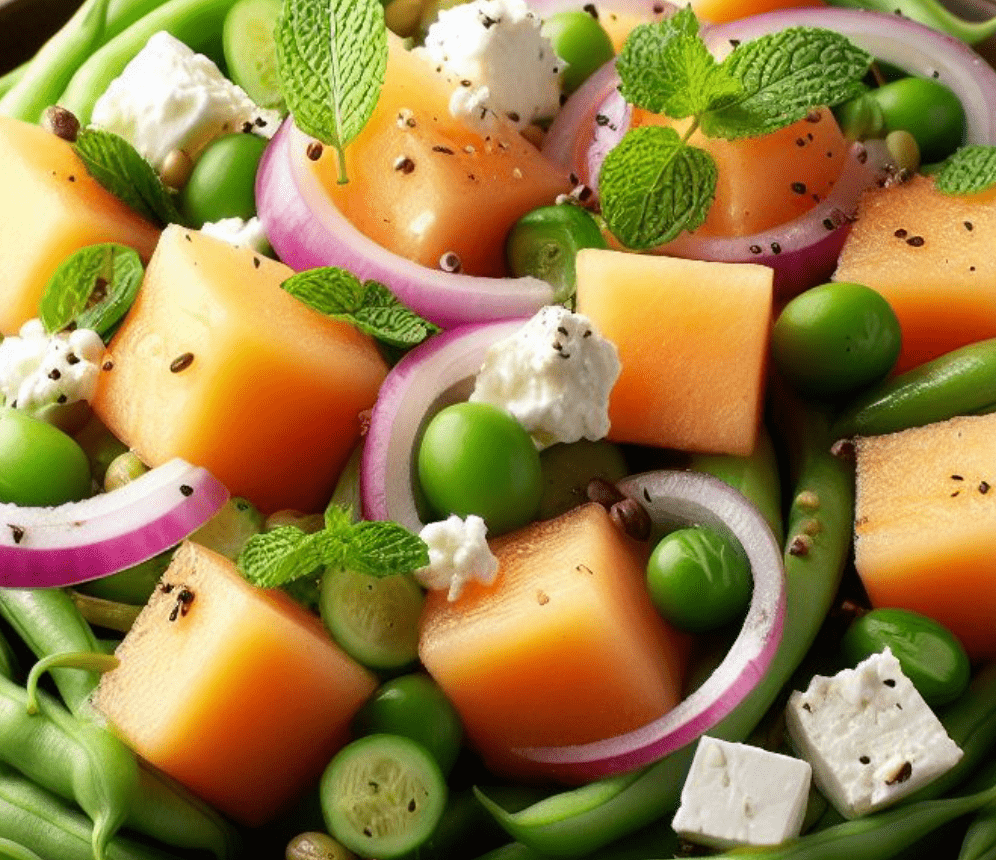 Bohnen Melonen Salat