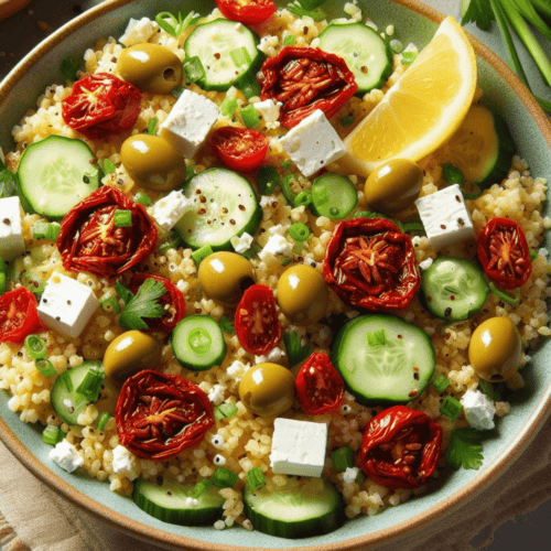 Bulgur Salat mit Feta und Getrockneten Tomaten