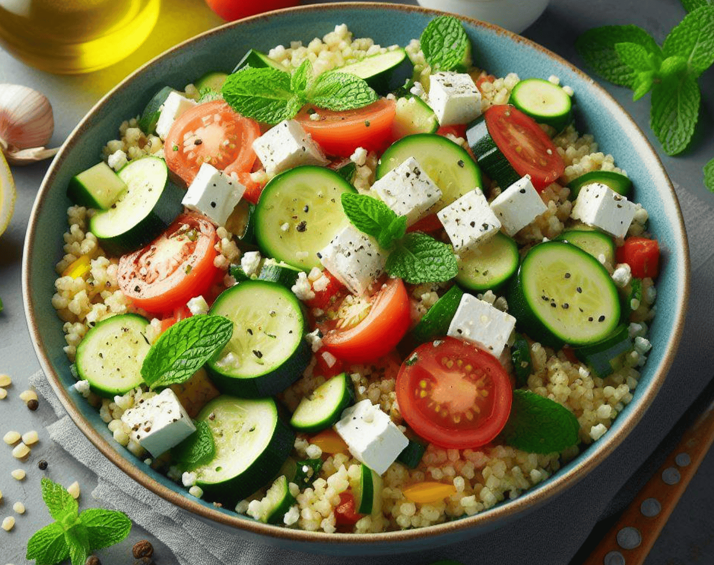 Bulgur Salat Mit Feta Und Zucchini