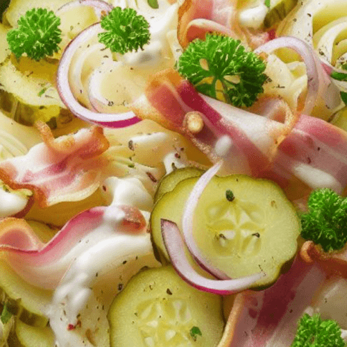 Falscher Kartoffelsalat mit Speck
