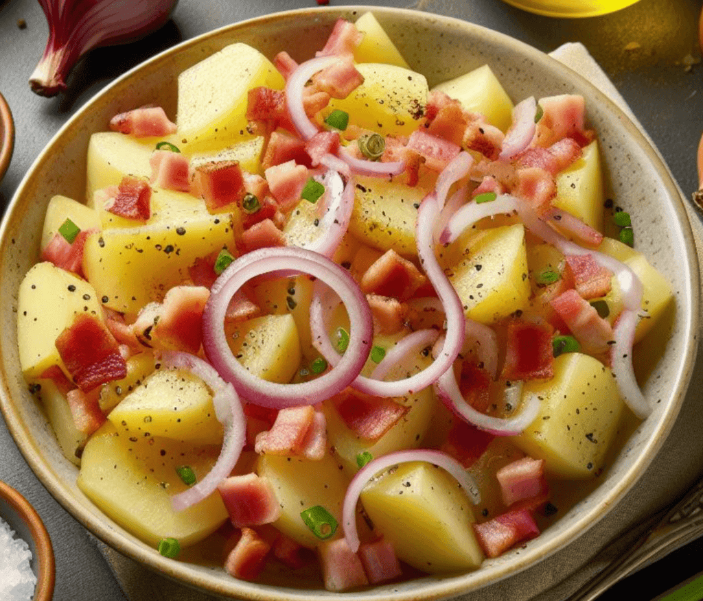 Fränkischer Kartoffelsalat mit Speck