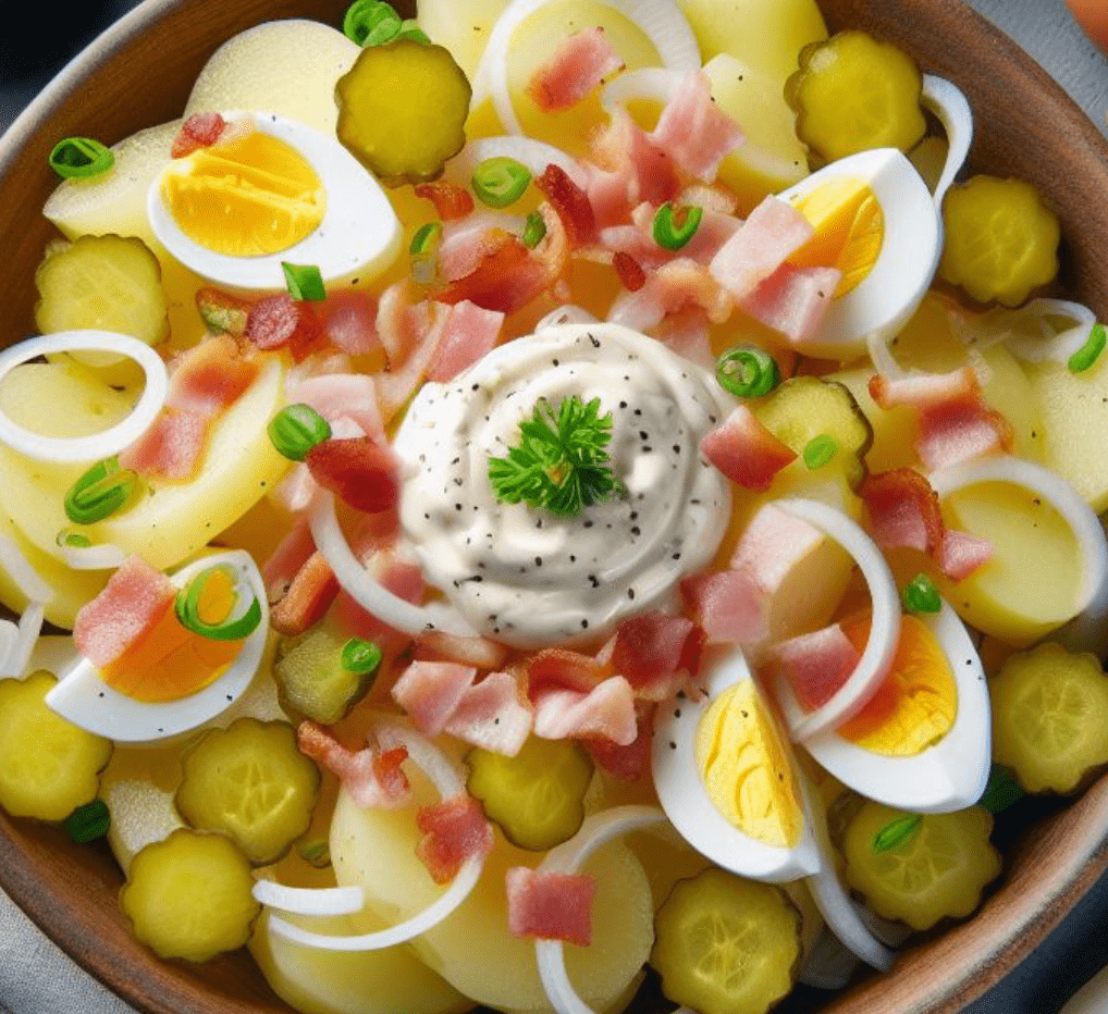 Französischer Kartoffelsalat mit Mayonnaise
