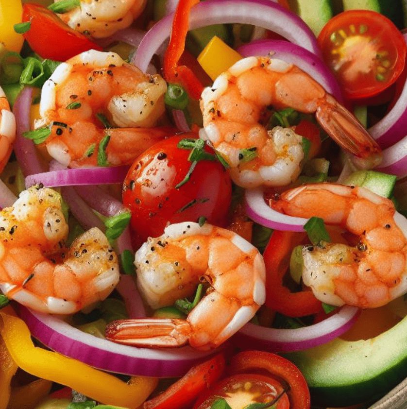 Fruchtiger Feuriger Shrimps Salat