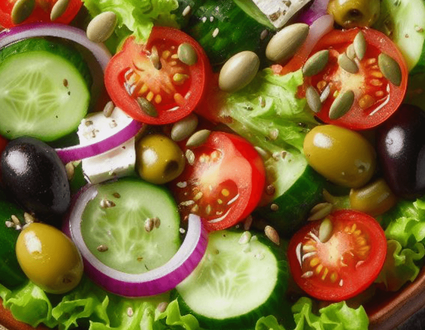 Gemischter Salat mit Bärlauch