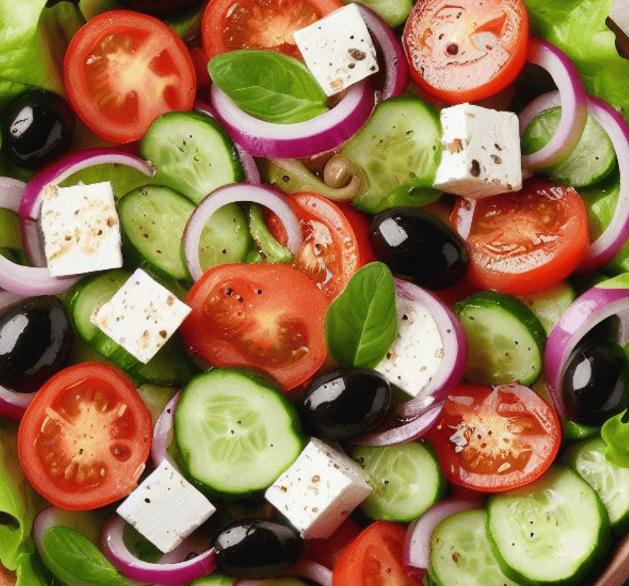 Gemischter Salat mit Essig und Öl