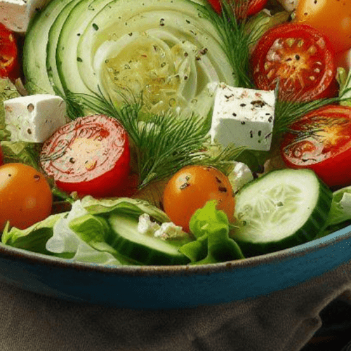 Gemischter Salat mit Fenchel Tomaten Gurken Salat
