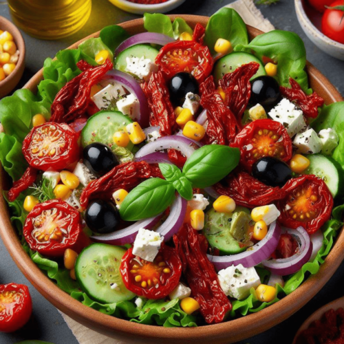 Gemischter Salat mit Getrockneten Tomaten