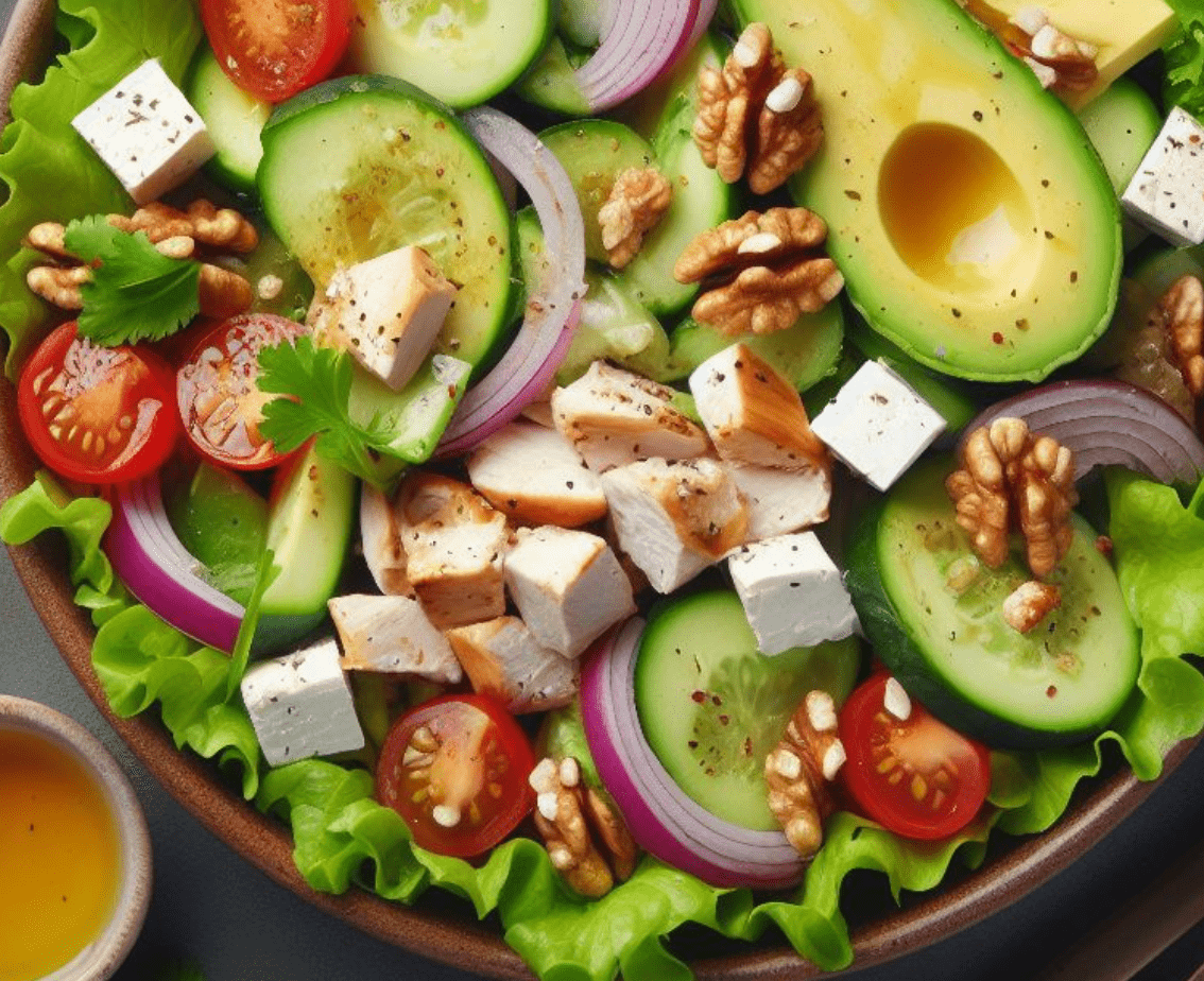 Gemischter Salat mit Honig Senf Dressing