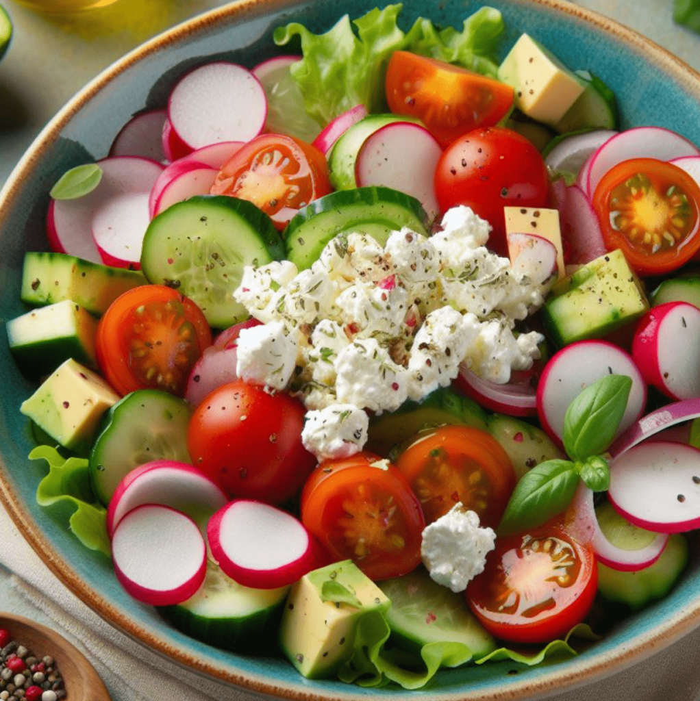 Gemischter Salat mit Hüttenkäse
