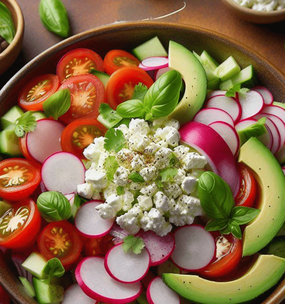 Gemischter Salat mit Hüttenkäse