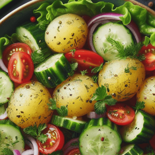 Gemischter Salat mit Kartoffeln