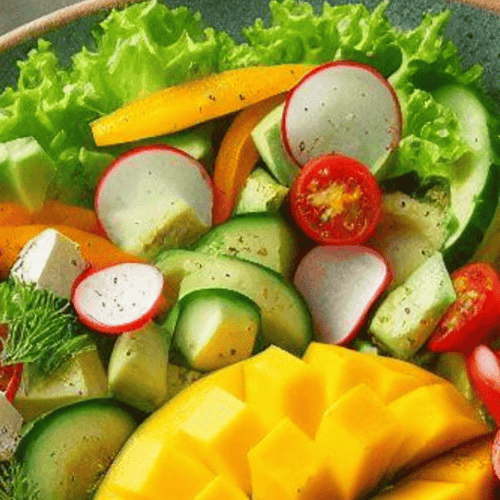 Gemischter Salat mit Mango