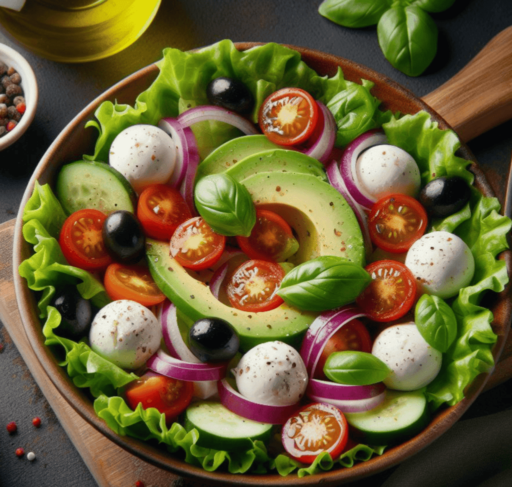 Gemischter Salat mit Mozzarella