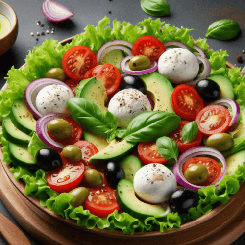Gemischter Salat mit Mozzarella