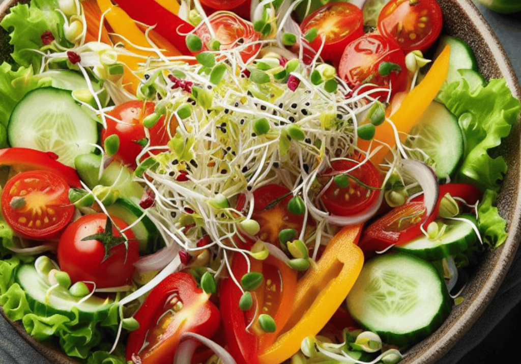 Gemischter Salat mit Sprossen