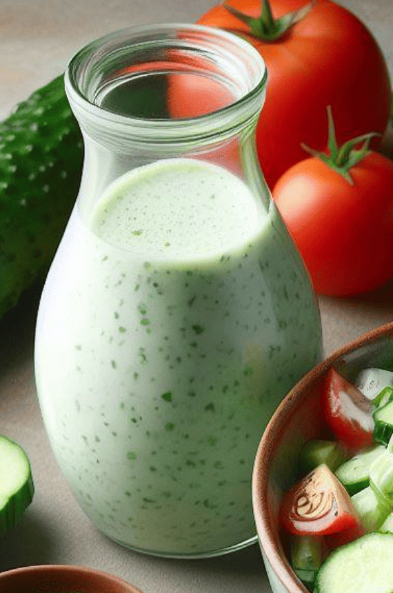 Grüner Salat Dressing mit Milch