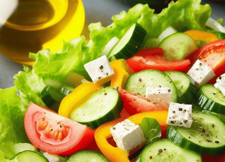 Grüner Salat mit Dressing