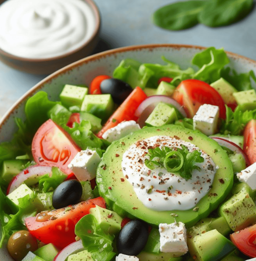 Grüner Salat mit Joghurt Dressing