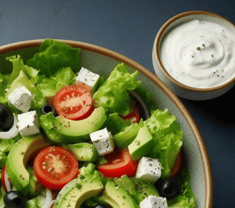 Grüner Salat mit Joghurt Dressing
