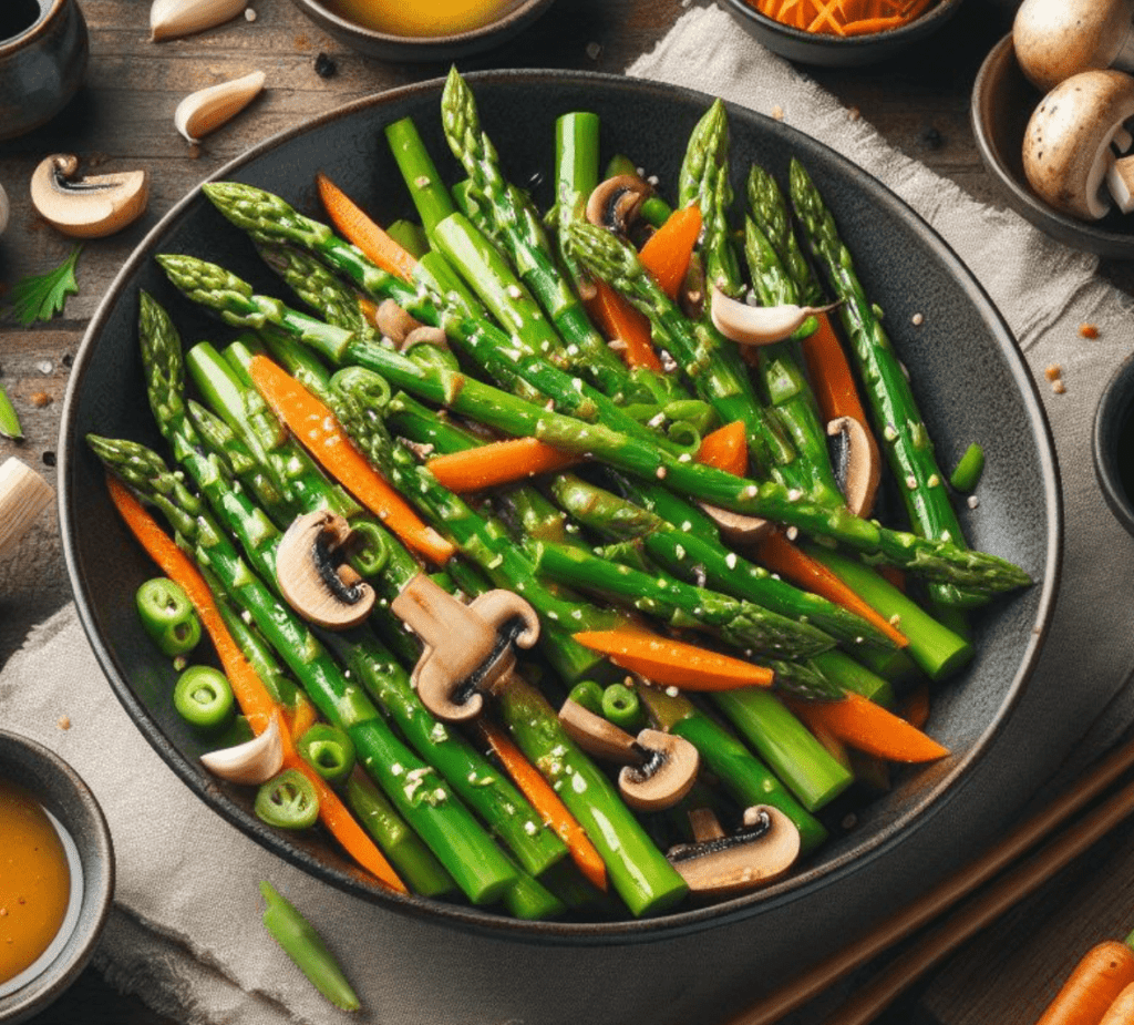 Grüner Spargel Salat Asiatisch