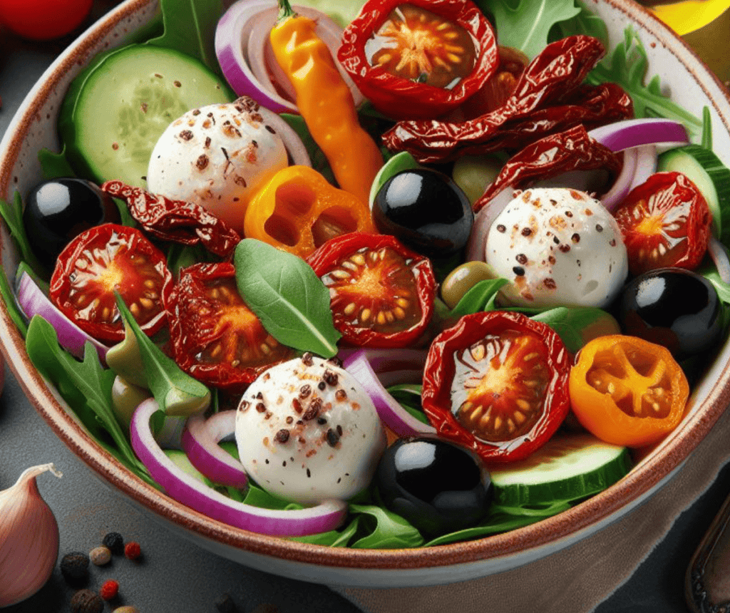 Mediterraner Salat mit Getrockneten Tomaten