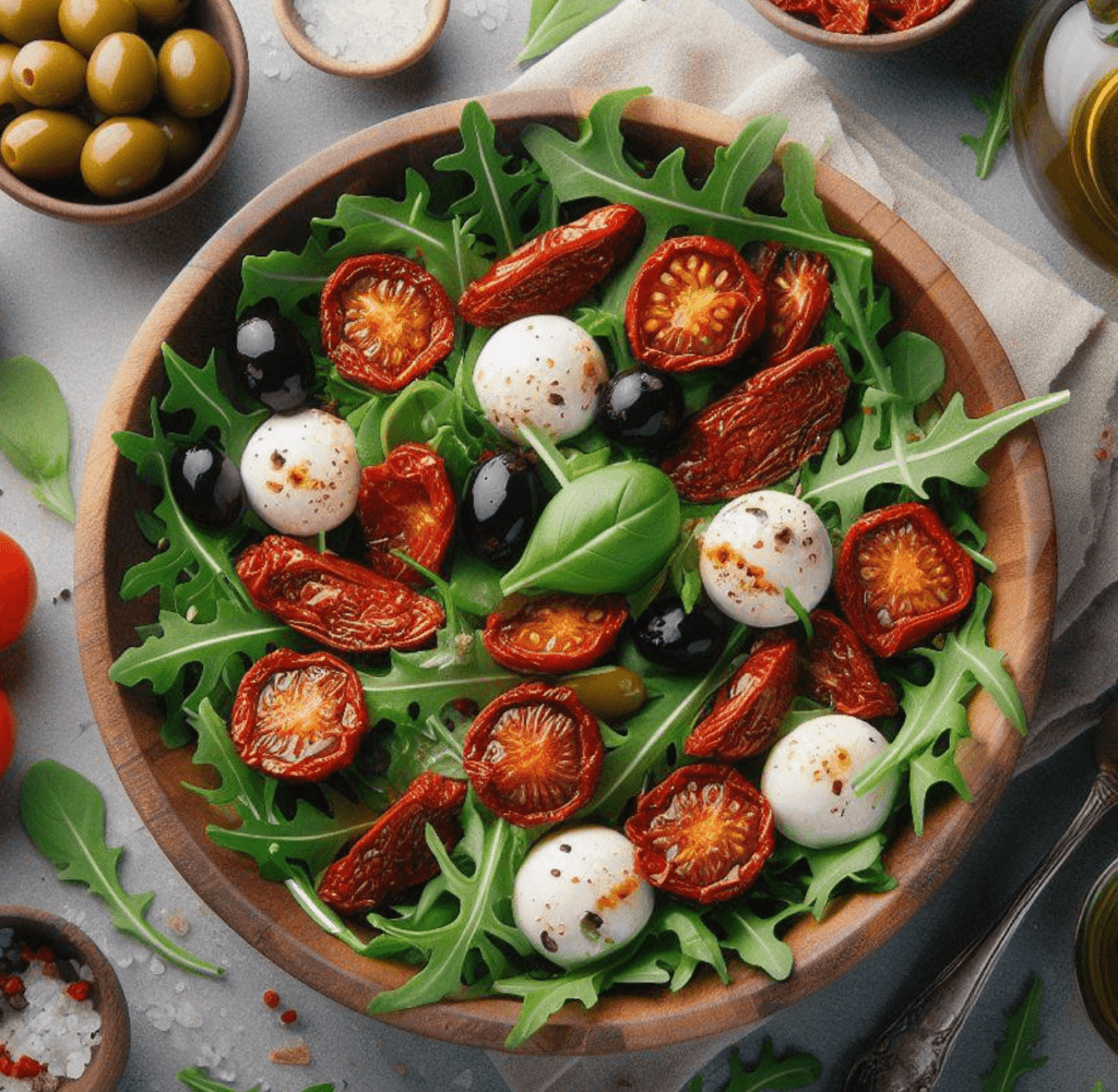 Italienischer Salat mit Rucola und Getrockneten Tomaten