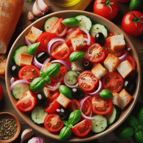 Italienischer Tomaten Brot Salat