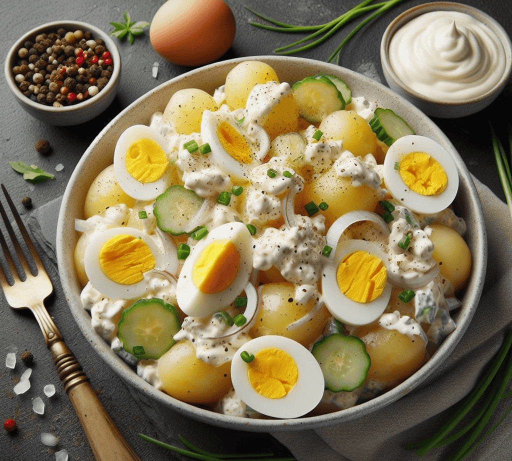 Kartoffelsalat Mayonnaise Gurkenwasser